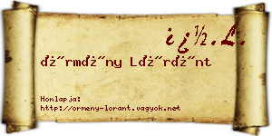 Örmény Lóránt névjegykártya